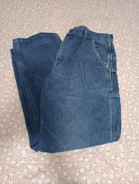 Carhartt Relaxed Fit Dark Blue Work Jeans 34x32